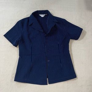 Pinstripe Short Sleeve Button Up Shirt
